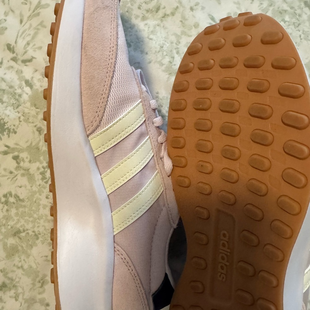 Adidas Pink Retro-Inspired Sneakers with Gum Sole